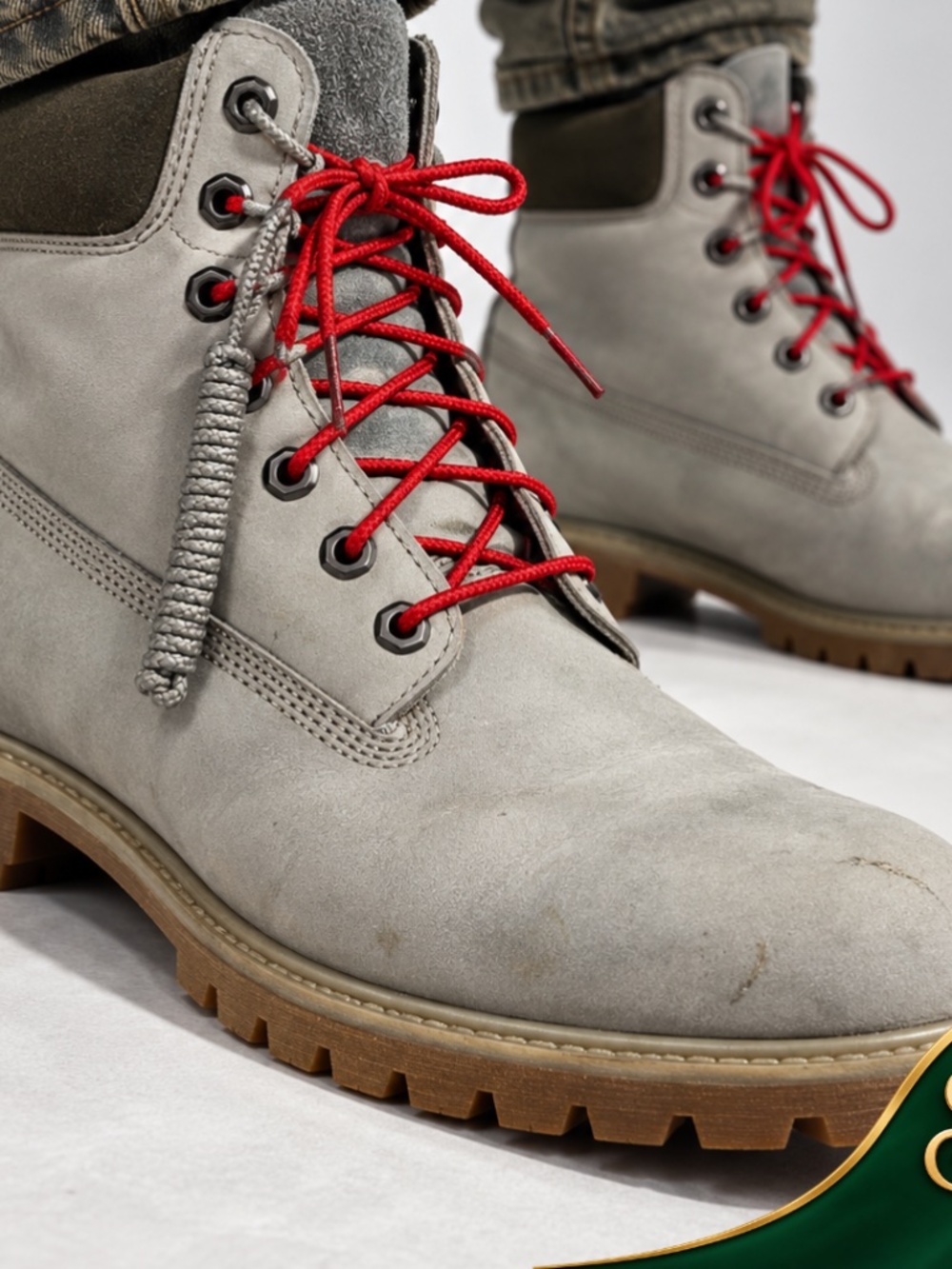 Timberland Men's Gray Nubuck 6-Inch Lace-Up Boots Size 14M